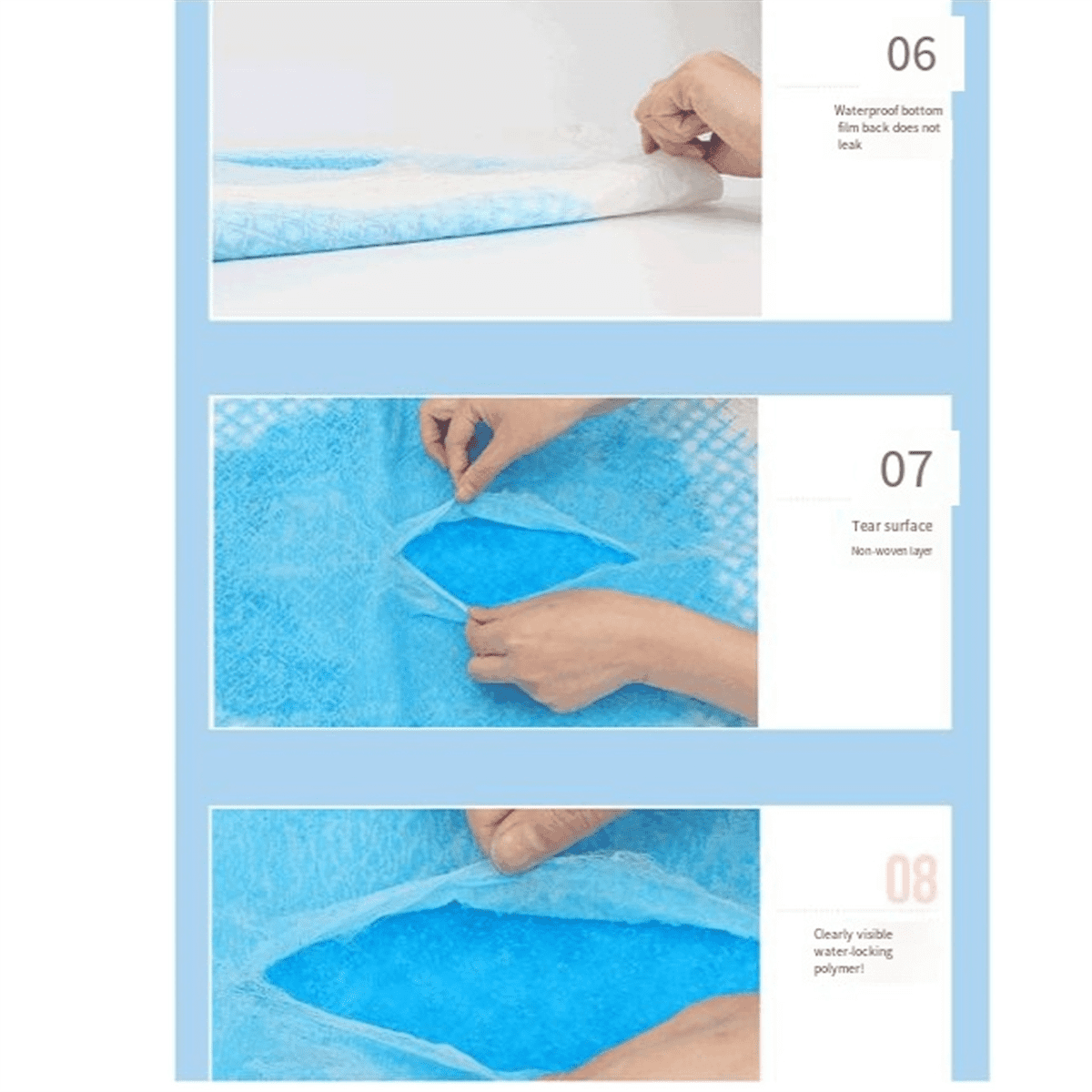 100PCS Super Absorbent Pet Diaper Dog Training Pee Pad Disposable Healthy Nappy Mat for Cats Dog Diapers Quick-Dry Mat,S
