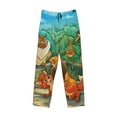 thumbnail image 4 of Men's Pajama Pants Cartoon All Over Print Elastic Waistband Sleep Pants with Pockets Drawstring, Soft Unisex Lounge Bottoms Sleepwear, 4 of 8