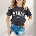 thumbnail image 2 of LUOGENLI Shirts Boy and Girl Fashion Casual Print Round Neck Loose Short Sleeve T Shirt Top The 7th of July Shirts for Girls 10-11 Summer Tops for Girls 2024 12 Black 4-5 Years, 2 of 4
