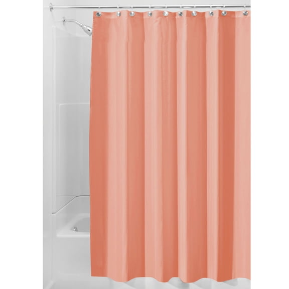 InterDesign Waterproof Fabric Shower Curtain Liner, Standard 72" x 72", Coral