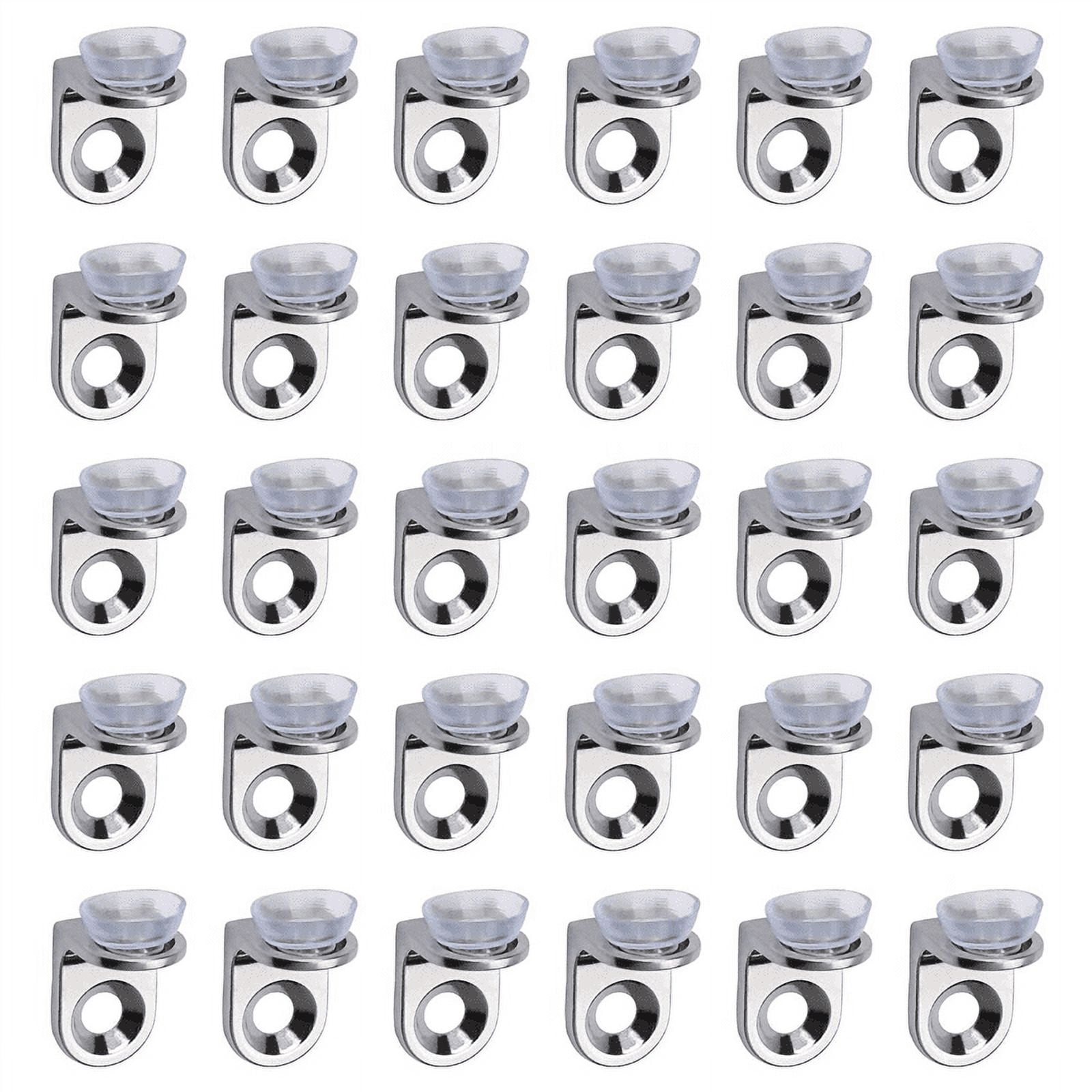 120 Pieces Glass Shelf Bracket with Sucker Glass Shelve Support Right Angle Fixing Brackets
