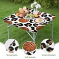thumbnail image 4 of White Leopard Basketballs Pattern Square Fitted Tablecloth with Elastic Edge,Square Table Cover,Washable Elastic Table Cover for Home Kitchen Party Decor 36"x36", 4 of 6
