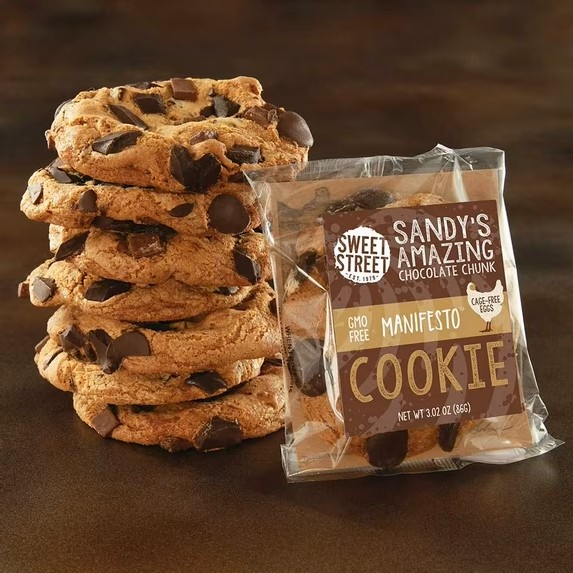 Sweet Street Desserts Sandy’s Amazing Chocolate Chunk Manifesto Cookie, Non-GMO, 2.8 oz Each (8 Pack)