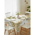 thumbnail image 2 of Brown Green Leaves Rectangle Tablecloth, Summer Botanical Farmhouse Watercolor Leaf Waterproof & StainResistant Tablecloth, Washable Oil-proof Table Cover for Dining/Party/Wedding/Buffet 52x70 In, 2 of 9