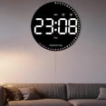 thumbnail image 2 of Digital Wall Clock with Colorful Light,10Inch LED Digital Clock with Remote,Time Alarm Clock for Li, 2 of 5