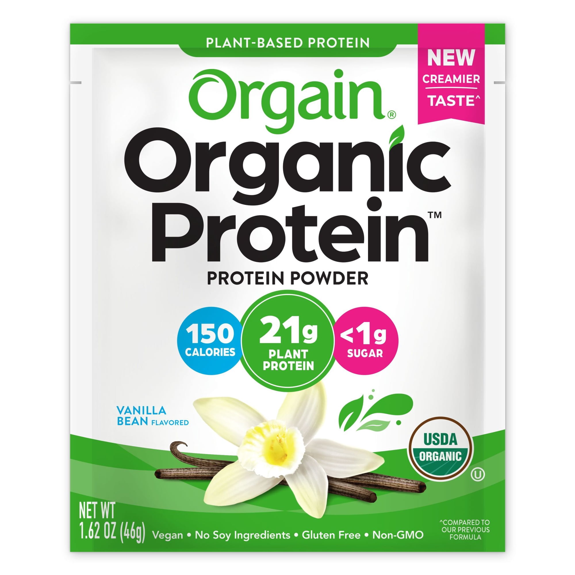 Orgain Organic Vegan 21g Protein Powder Packets, Travel Size - Vanilla, 1ct