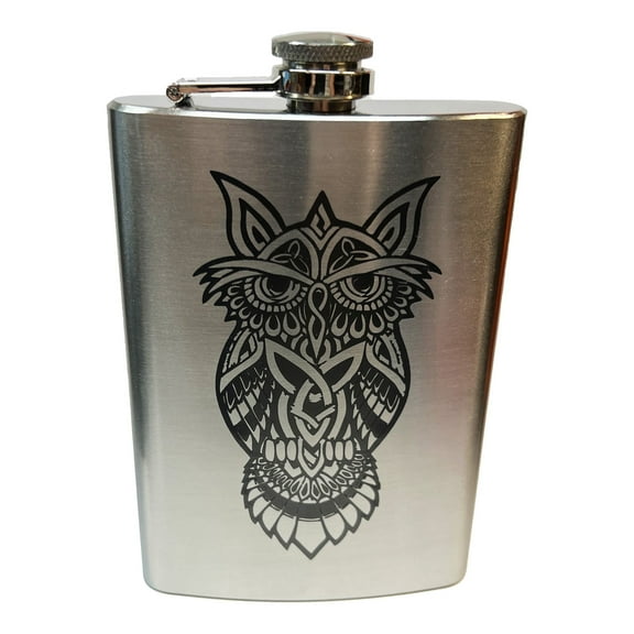 8oz Celtic Owl Stainless Steel Flask