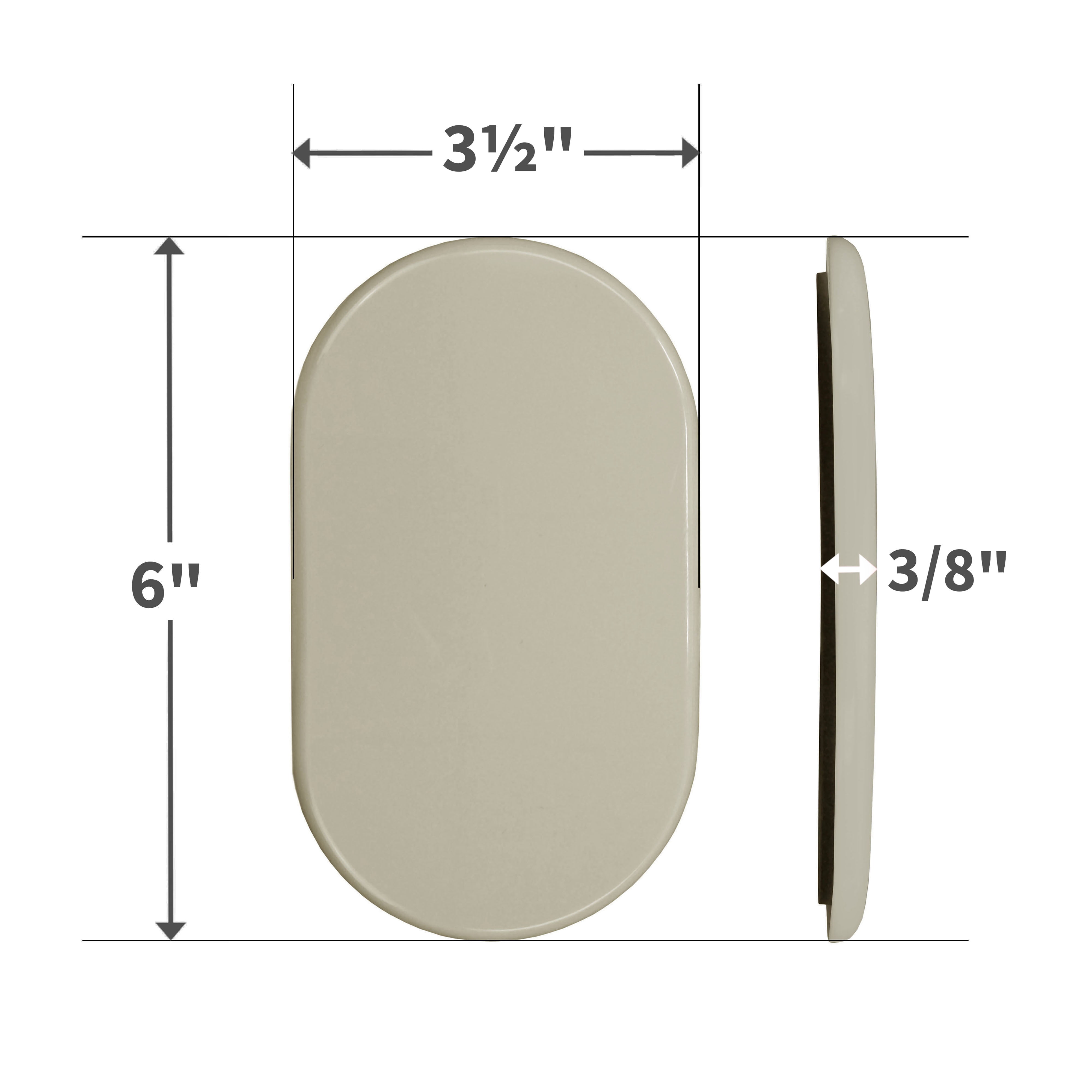 Super Sliders 3-1/2" x 6" Oval Furniture – 4 Pack, Smooth Plastic Sliders for Carpeted Surfaces (Beige)