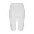 thumbnail image 6 of HAJWOH Capri Leggings for Women Cotton Knee Length Leggings Stretch Summer Lightweight Pants Casual Athletic Running Workout Yoga Pants, 6 of 6