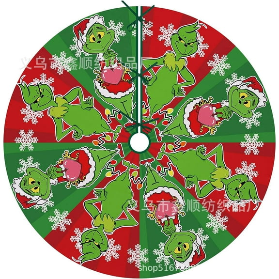 Merry Christmas Tree Skirt Collar for Xmas Tree , Softand Funny Farmhouse Holiday Decor Xmas Party Holiday Decoration