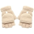 thumbnail image 2 of Dyfzdhu Besufy Women Winter Warmer Gloves Coral Fleece Hand Wrist Fingerless Mitten Beige, 2 of 4