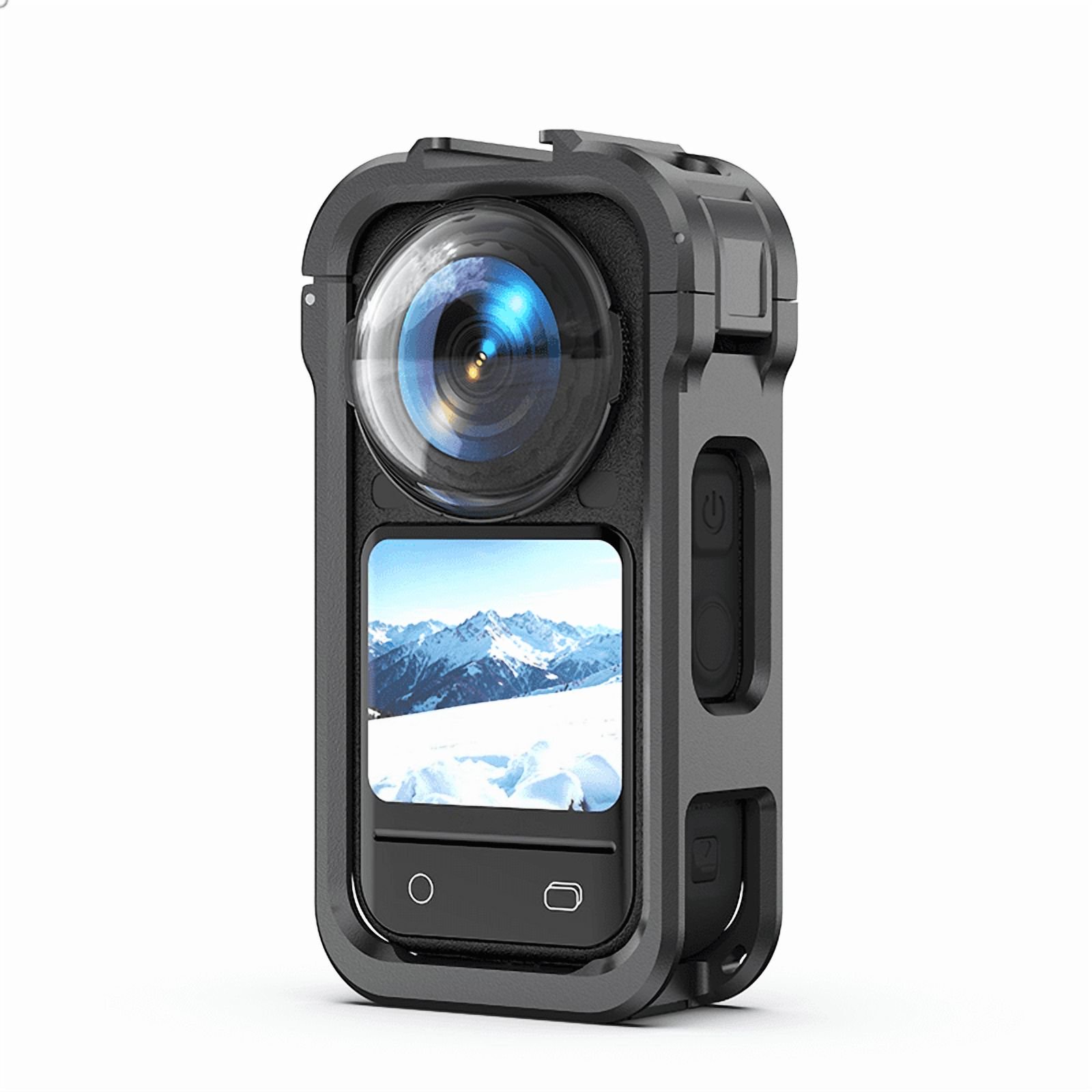 PC Plastic Protective Case for Insta360 X6 Camera, Closed Lock Design, Magnetic Quick Release, Top Accessory Mount, Shockproof