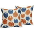 thumbnail image 5 of Blue Orange Pumpkin Fall Pillow Covers 16x16 Set of 2 Autumn Harvest Print Thanksgiving Decorative Throw Pillows Outdoor Farmhouse Cushion Case Seasonal Decor for Couch Sofa Bed, 5 of 6