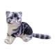 thumbnail image 2 of Muñeco de peluche de gato de simulación, adorno hecho a mano, diseño de escena, accesorios, almohada gris y negro, 2 of 9