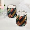thumbnail image 2 of Yayeee 2 Pack Qtip Holder Bathroom Cotton Swab Canister with Lid Clear Dispenser Set, Green Geometric, 2 of 6