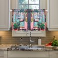 thumbnail image 2 of Yayeee Kitchen Curtains Tier Pair Light Filtering 27"x24" Rod Pocket Short Cafe Window Panel, Pink Door, 2 of 7