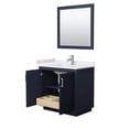 thumbnail image 3 of Wyndham Collection Miranda 36" Wood Single Bathroom Vanity in Dark Blue/Nickel, 3 of 7