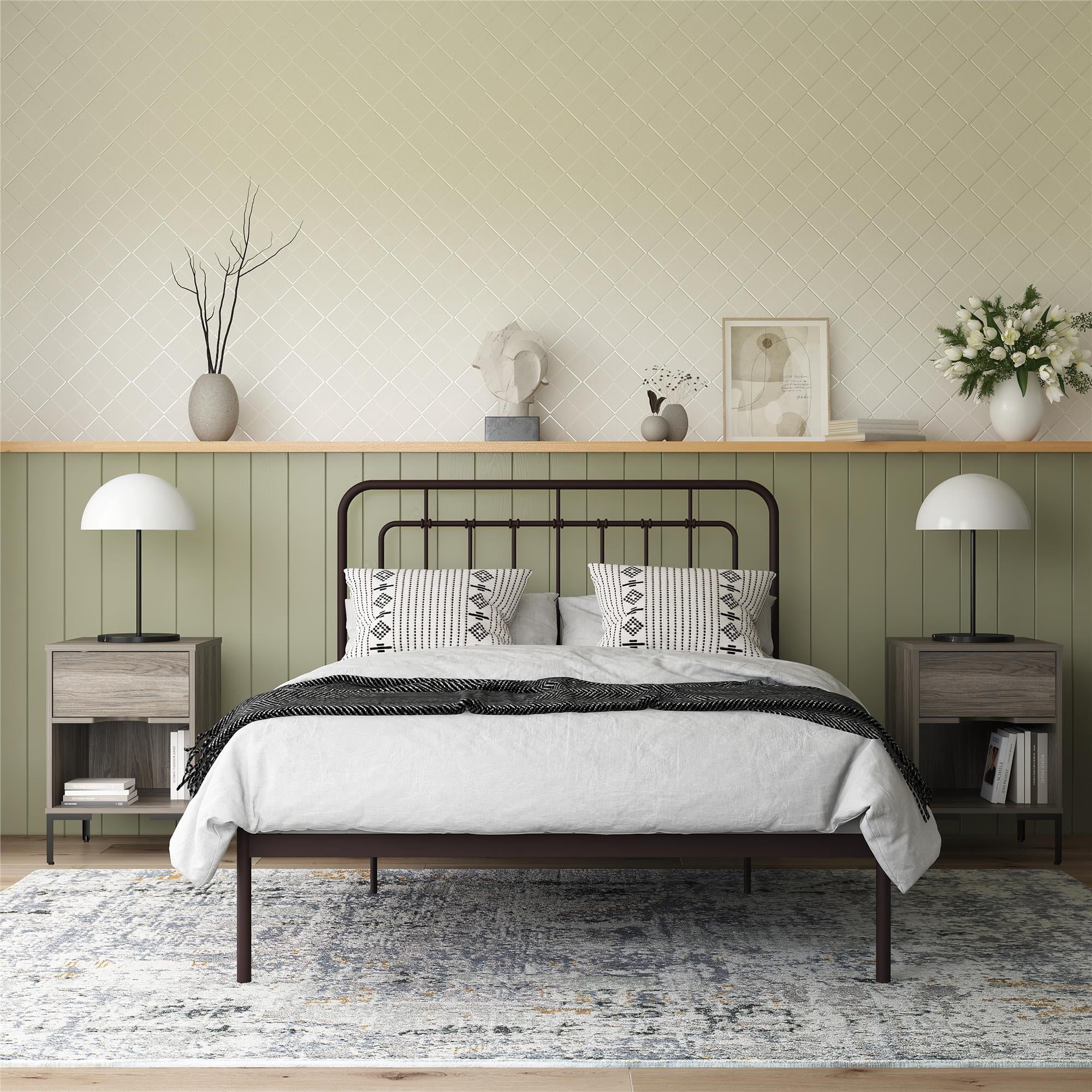 DHP Albany Metal Platform Bed Frame, Bronze, Full Size