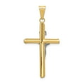 thumbnail image 4 of Auriga 14k Two-Tone Gold Polished Jesus Crucifix Cross Pendant for Women (Length - 38mm, Width - 20mm), 4 of 6