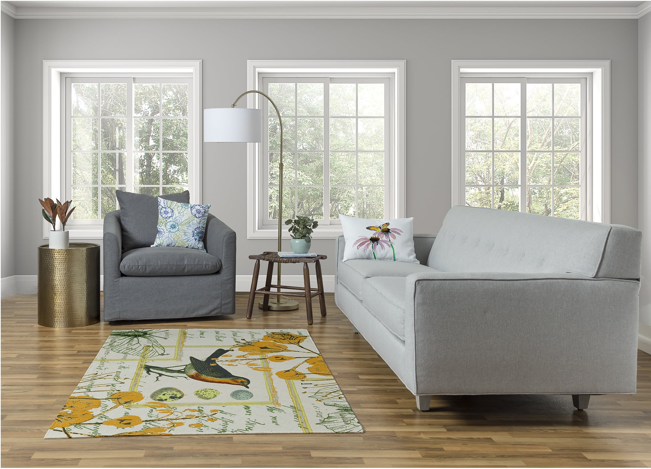 Simply Daisy Funky Junky Bird Area Rug, 48 in x 72 in