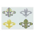 thumbnail image 1 of Mardi Gras Cutting Board, Fleur De Lis Motifs with Mardi Gras Pattern Traditional Lily Flowers Pattern, Decorative Tempered Glass Cutting and Serving Board, Large Size, Multicolor, by Ambesonne, 1 of 1