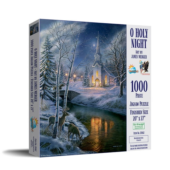SUNSOUT INC - O Holy Night - 1000 pc Jigsaw Puzzle by Artist: James Meger - Finished Size 20" x 27" - MPN# 28462