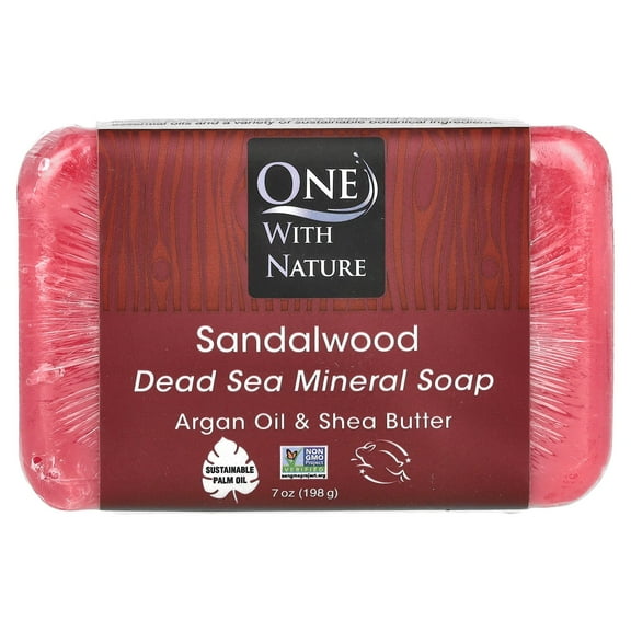 One with Nature Dead Sea Mineral Bar Soap, Sandalwood, 7 oz (198 g)