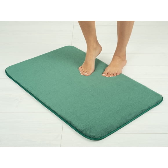 Alfombra de baño American Soft Linen, 53 x 81 cm, espuma esponjosa, azul