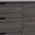 thumbnail image 3 of Dresser with 6 Drawers and Cut Out Pulls, Distressed Gray, 3 of 5