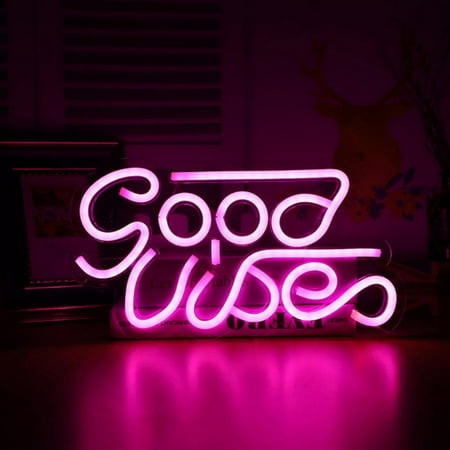 

Good Vibes Neon Sign Lights Signs Lights with USB Decor for Room Bedroom Bar Restaurant Game Room Christmas Valentine s Day Birthday Party LED Art Decoration Light