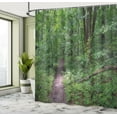 thumbnail image 4 of Ambesonne Woodland Shower Curtain, Path in New Jersey Forest, 69"Wx75"L, Dark Cocoa and Hunter Green, 4 of 4