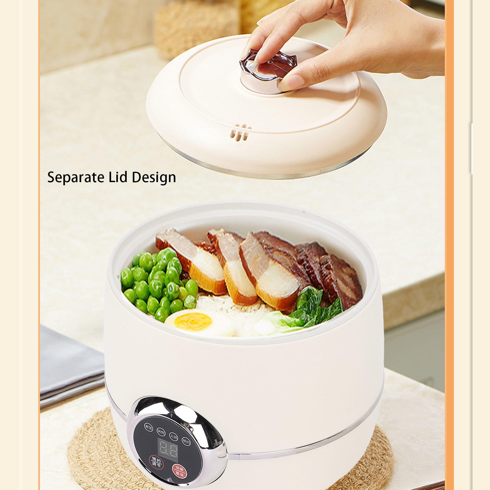Suodoka 1.6L Mini Electric Rice Cooker – Multifunctional, Non‑Stick, 3‑D Heating, 12‑Hour Keep Warm, Portable & Safe