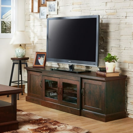 Walter 68 2 Cabinet Door Compartment Walnut Wooden Tv Stand With