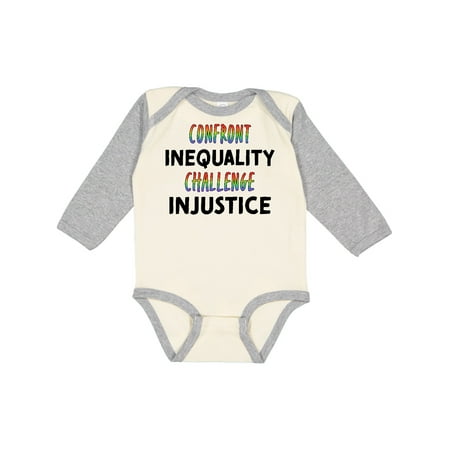 

Inktastic Confront Inequality Challenge Injustice Gift Baby Boy or Baby Girl Long Sleeve Bodysuit