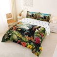 thumbnail image 2 of Homewish Dachshund Bird Queen Comforter Set,Floral Leaf Comforter Sets Queen,Green,Polkadot Reversible,3-Piece,1 Comforter and 2 Pillowcases, 2 of 7