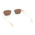 thumbnail image 4 of Mod Rounded Rectangular Stylish Minimal Retro Sunglasses White Orange - Brown, 4 of 4
