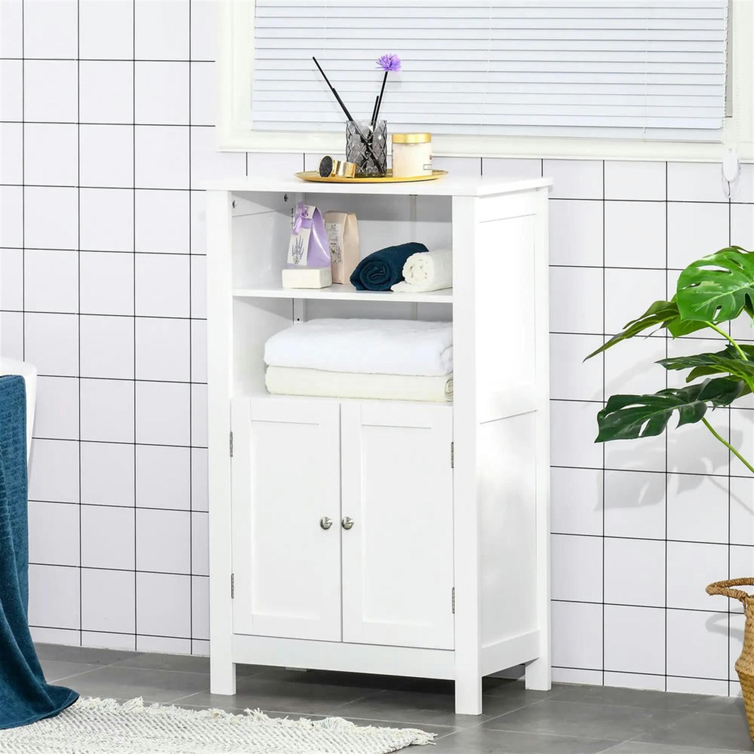 Demi Bonn 36" Bathroom Floor Cabinet, Freestanding Storage Cabinet with Adjustable Shelf and Doors, for Living room, Entryway, Kitchen, White