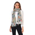 thumbnail image 2 of FORMRS Womens Scarf Winter Soft Long Big Warm Shawls Wrap Tassel Scarves, Gray Acorns Pattern, 2 of 9