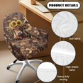 thumbnail image 5 of Xixirimido Cattle Sunflower Forest Camo Pattern Office Chair Covers Computer Stretch Accent Dining Chair Covers Swivel Desk Chair Armrest Slipcover for Mid-Back Rotating Chairs, 5 of 7