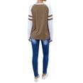 thumbnail image 5 of Nlife Women Stripe Stitching Long Sleeve Colorblock Pullover Shirt, 5 of 5