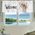 thumbnail image 3 of Watercolor Cat Valances for Windows Garland Rod Pocket Curtain Valance Window Treatment Short Curtains for Kitchen Living Room, 58"x16", 3 of 9