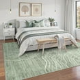 thumbnail image 4 of Machine Washable Modern Abstract 6x9 Area Rug, Non Slip Large Bedroom Living Room Nursery Girl Rug Minimalist Wave Striped Neutral Boys Rug, Carpet for Dining Room Playroom(Sage Green,6'x9'), 4 of 9