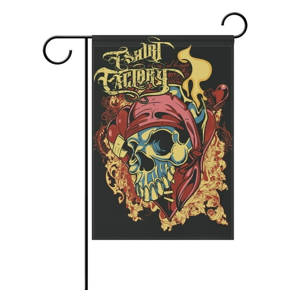 POPCreation Skull Design Polyester Garden Flag Outdoor Flag Home Party Garden Decor 28x40 inches