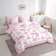thumbnail image 2 of Erosebridal Vintage Ribbon Bow Twin Bedding Sets 7-Piece for Girls Women,Romantic Floral Roses Bedding Comforter Set for Teens Adults,Pink Reversible,Breathable Home Decor, 2 of 6