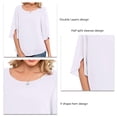 thumbnail image 4 of Camiseta de mujer con media manga dividida, doble capa, tipo suelto, Top de verano para el trabajo, uso diario, 4 of 6