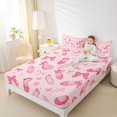 thumbnail image 4 of Feelyou Cute Princess Shose Full Size Sheets for Teen, Kawaii Pink Ribbon Bed Sheets, Cartoon Bowknot Bow Sheet Sets, Ultra Soft Bedroom Decor, 4 Pieces, 4 of 7