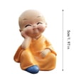 thumbnail image 2 of Desktop Ornament God Of Wealth Couple Small Monk Models Mini Feng Shui Statue Happy Buddha Figurine Cute Car Baby Decorations Resin, 2 of 4