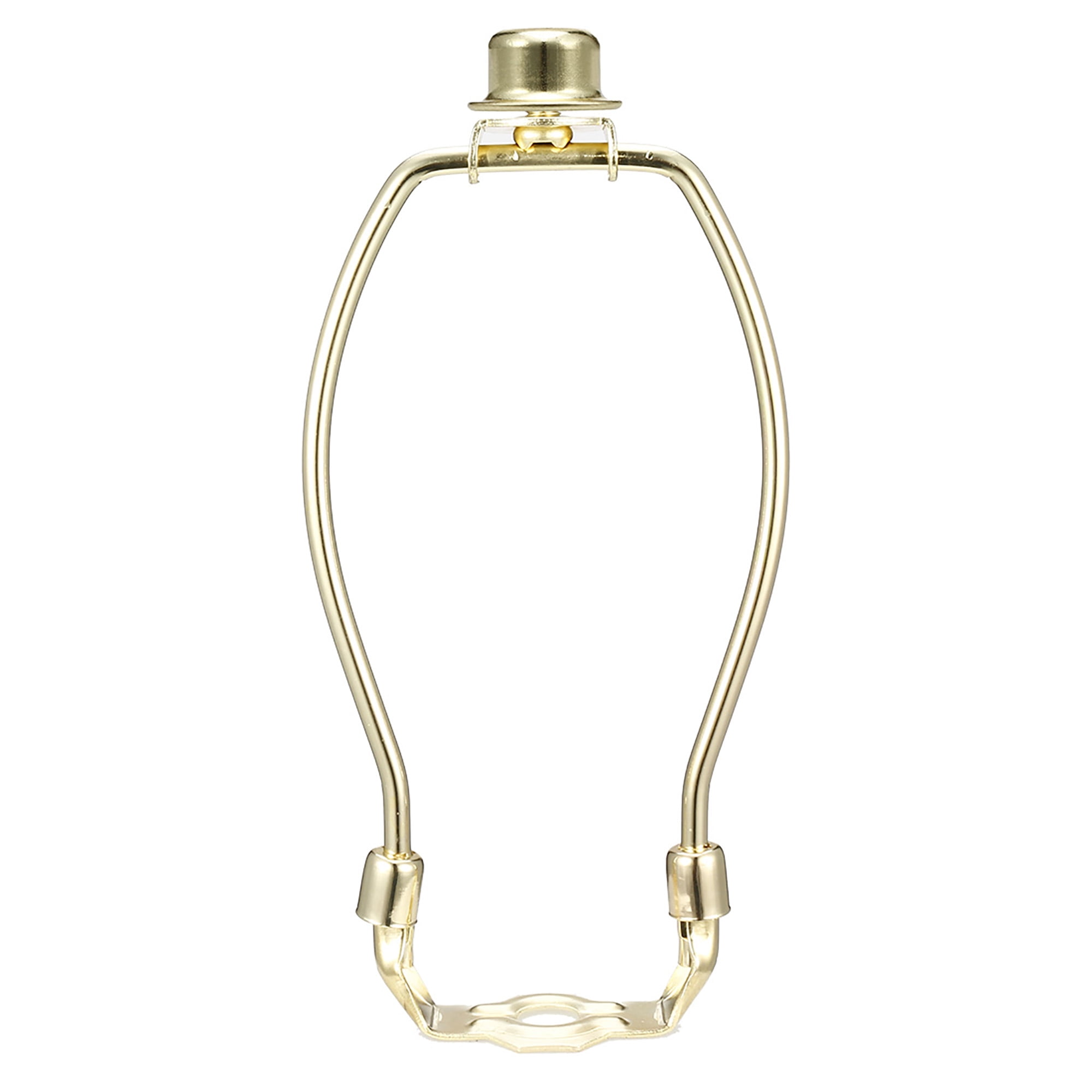 12" Lamp Harp, Finial and Lamp Harp Holder Set Polished Brass