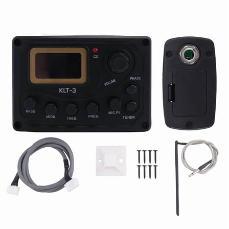 4 Band EQ Equalizer -3 Acoustic Guitar Preamp with Digital Tuner Pickup