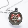 thumbnail image 2 of Valentine's Day Font Glass Circular Pendant Necklace - Stylish Jewelry Statement Piece, 2 of 5